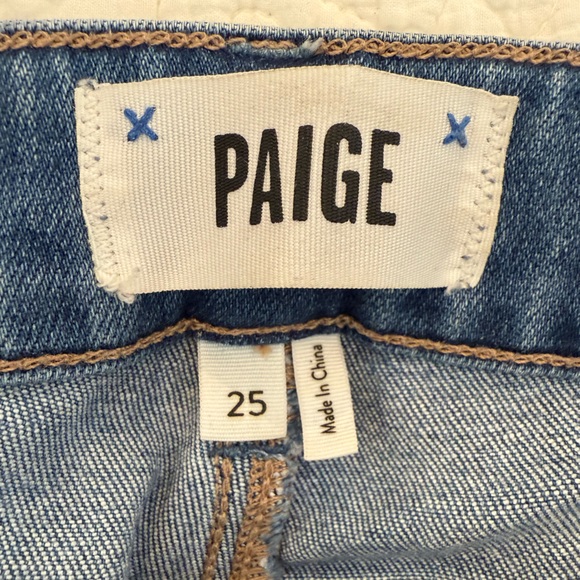 PAIGE Women's Straight Leg Blue Jeans - Picture 2 of 6